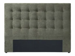 Best Vente-unique Cabecero capitoné 160 cm de tela oliva - FRANCESCO Verde