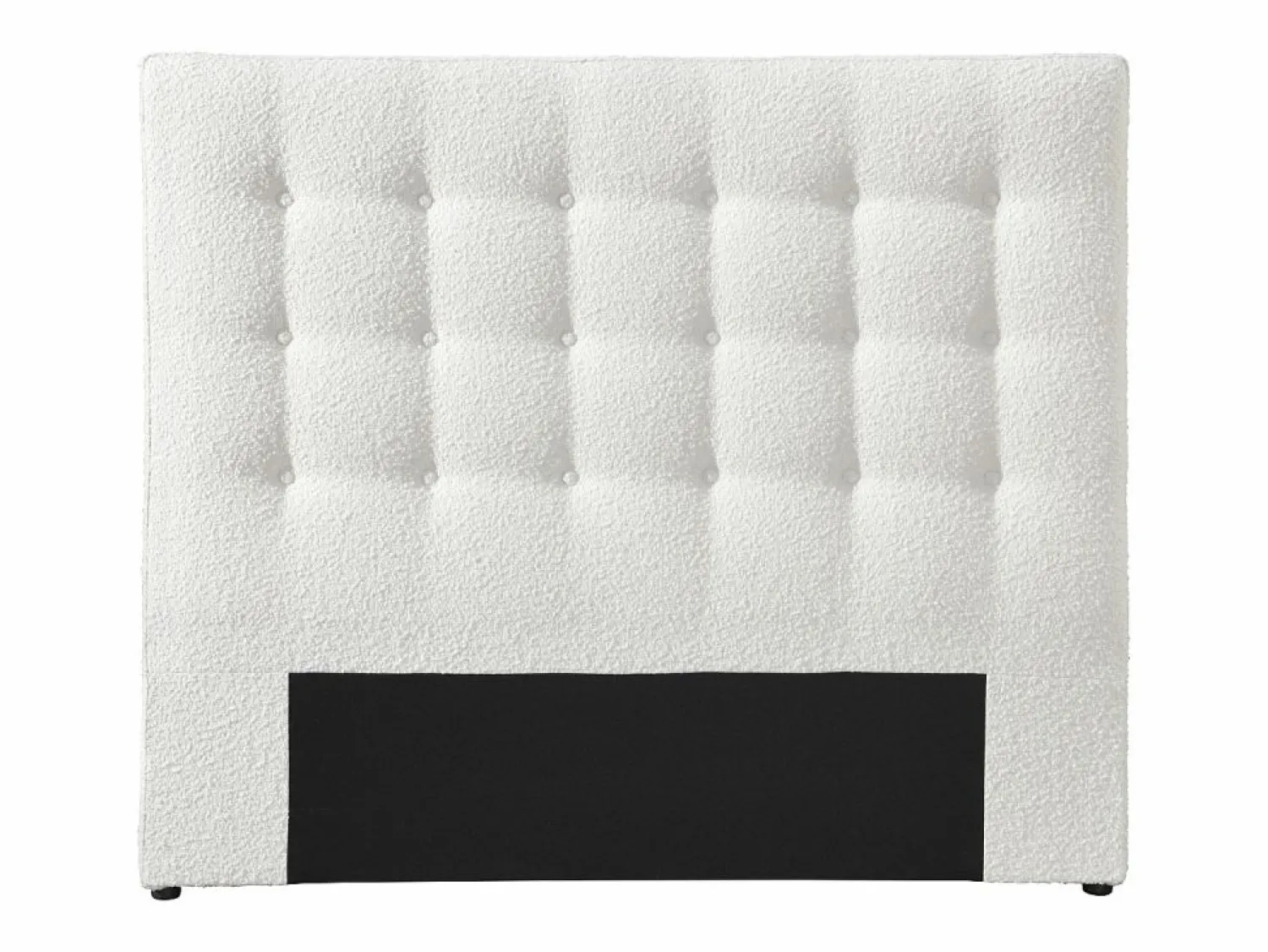 Clearance Vente-unique Cabecero capitoné de 140 cm en tela bouclé blanca - FRANCESCO Blanco