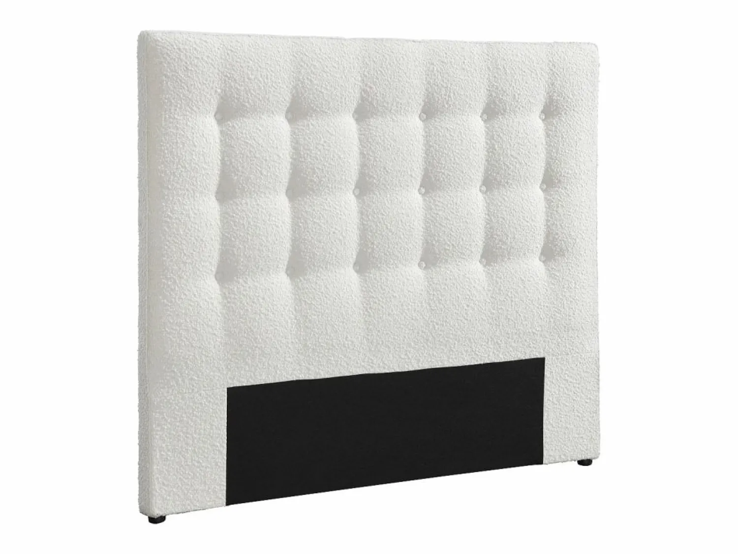 Clearance Vente-unique Cabecero capitoné de 140 cm en tela bouclé blanca - FRANCESCO Blanco