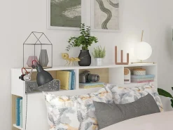 Vente-unique Cabecero con compartimentos 160 cm color y roble. NASTIA