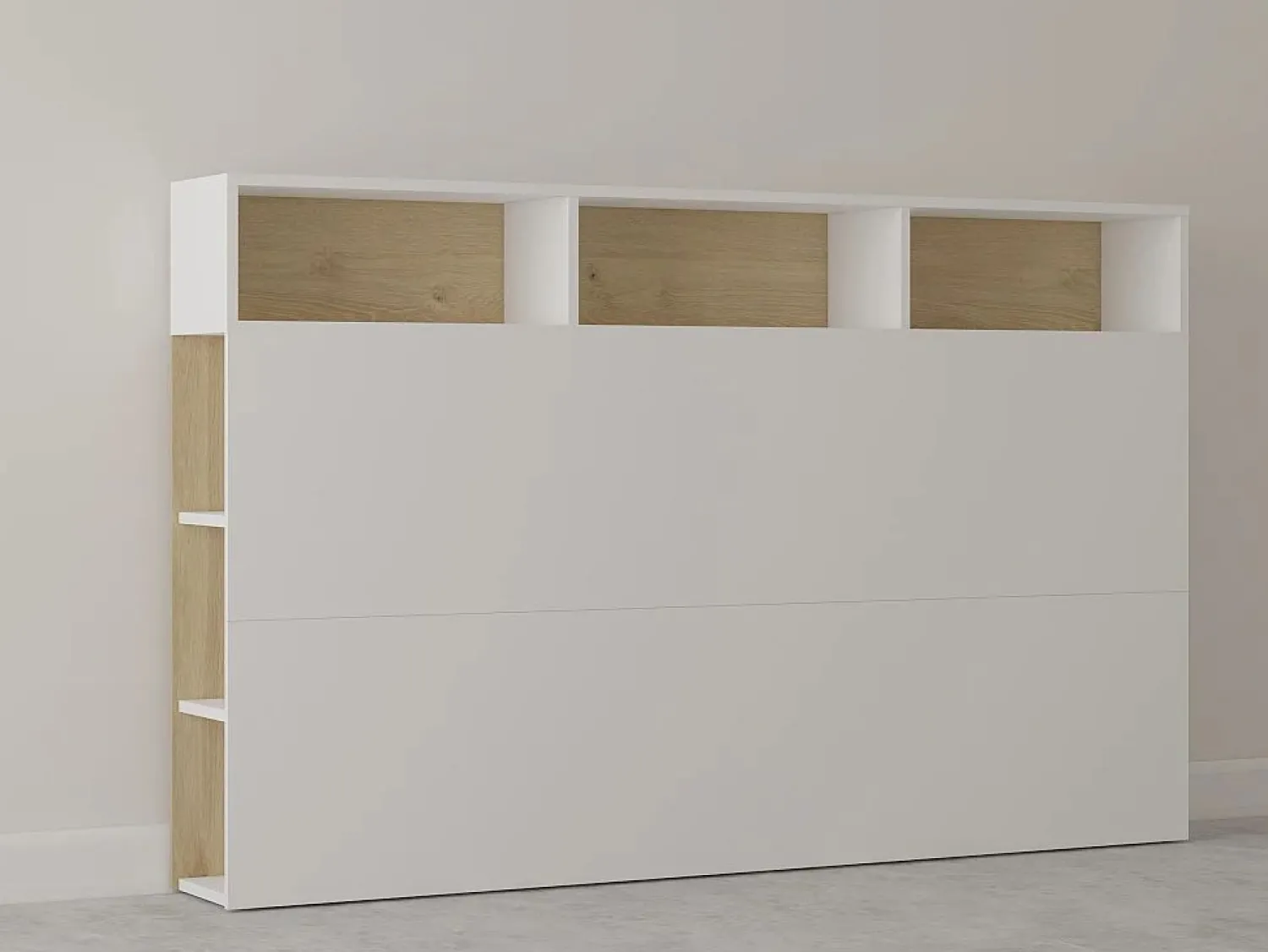 Vente-unique Cabecero con compartimentos 160 cm color y roble. NASTIA