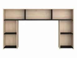 Vente-unique Cabecero con compartimentos 140 cm - Color: natural y negro - KINSELIA