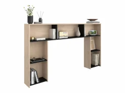Vente-unique Cabecero con compartimentos 140 cm - Color: natural y negro - KINSELIA