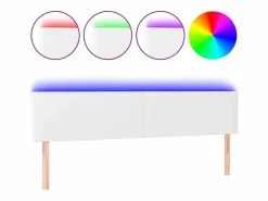 Clearance Cabecero con LED cuero sintético 160x5x78/88 cm Cabecero Y Puente De Cama