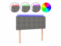 Clicnbuy Cabecero con LED de tela oscuro 100x5x78/88 cm