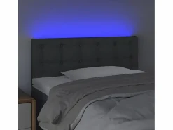Clicnbuy Cabecero con LED de tela oscuro 100x5x78/88 cm