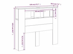 Outlet vidaxl Cabecero con LED madera de ingeniería 120x18,5x103,5 cm Blanco