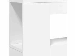 Outlet vidaxl Cabecero con LED madera de ingeniería 120x18,5x103,5 cm Blanco