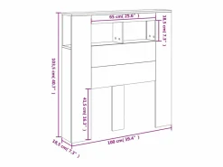 New vidaxl Cabecero con LED madera de ingeniería 100x18,5x103,5 cm Blanco