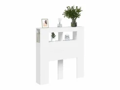 New vidaxl Cabecero con LED madera de ingeniería 100x18,5x103,5 cm Blanco