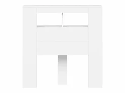 New vidaxl Cabecero con LED madera de ingeniería 100x18,5x103,5 cm Blanco
