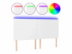 Sale Cabecero con luces LED cuero sintético 160x5x118/128 cm Cabecero Y Puente De Cama