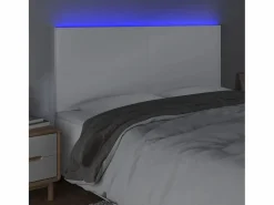 Sale Cabecero con luces LED cuero sintético 160x5x118/128 cm Cabecero Y Puente De Cama