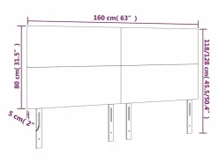 Sale Cabecero con luces LED cuero sintético 160x5x118/128 cm Cabecero Y Puente De Cama