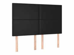 New vidaxl Cabecero con luces LED cuero sintético 144x5x118/128 cm Negro