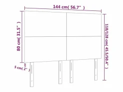 New vidaxl Cabecero con luces LED cuero sintético 144x5x118/128 cm Negro