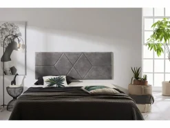 Best Eccox Cabecero de Cama 110 Dos Rombos Tela Antimanchas 152x57x5cm Gris