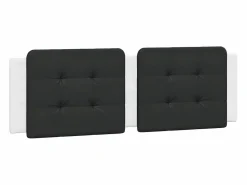Clicnbuy Cabecero de cama acolchado cuero sintético blanco 160 cm