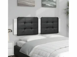 Clicnbuy Cabecero de cama acolchado cuero sintético blanco 160 cm