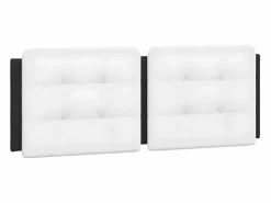 Discount Clicnbuy Cabecero de cama acolchado cuero sintético negro 120 cm Blanco