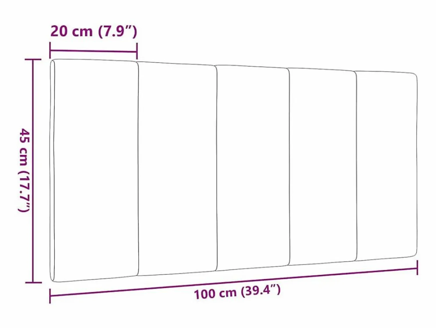 Clearance Cabecero de cama acolchado tela 100 cm Cabecero Y Puente De Cama
