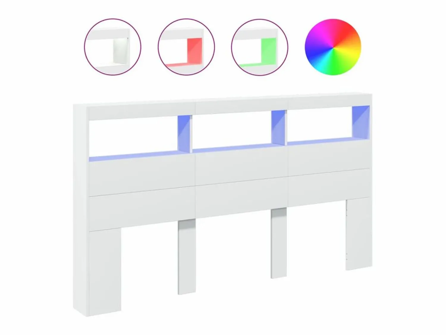 vidaxl Cabecero de cama con LED 180x17x102 cm