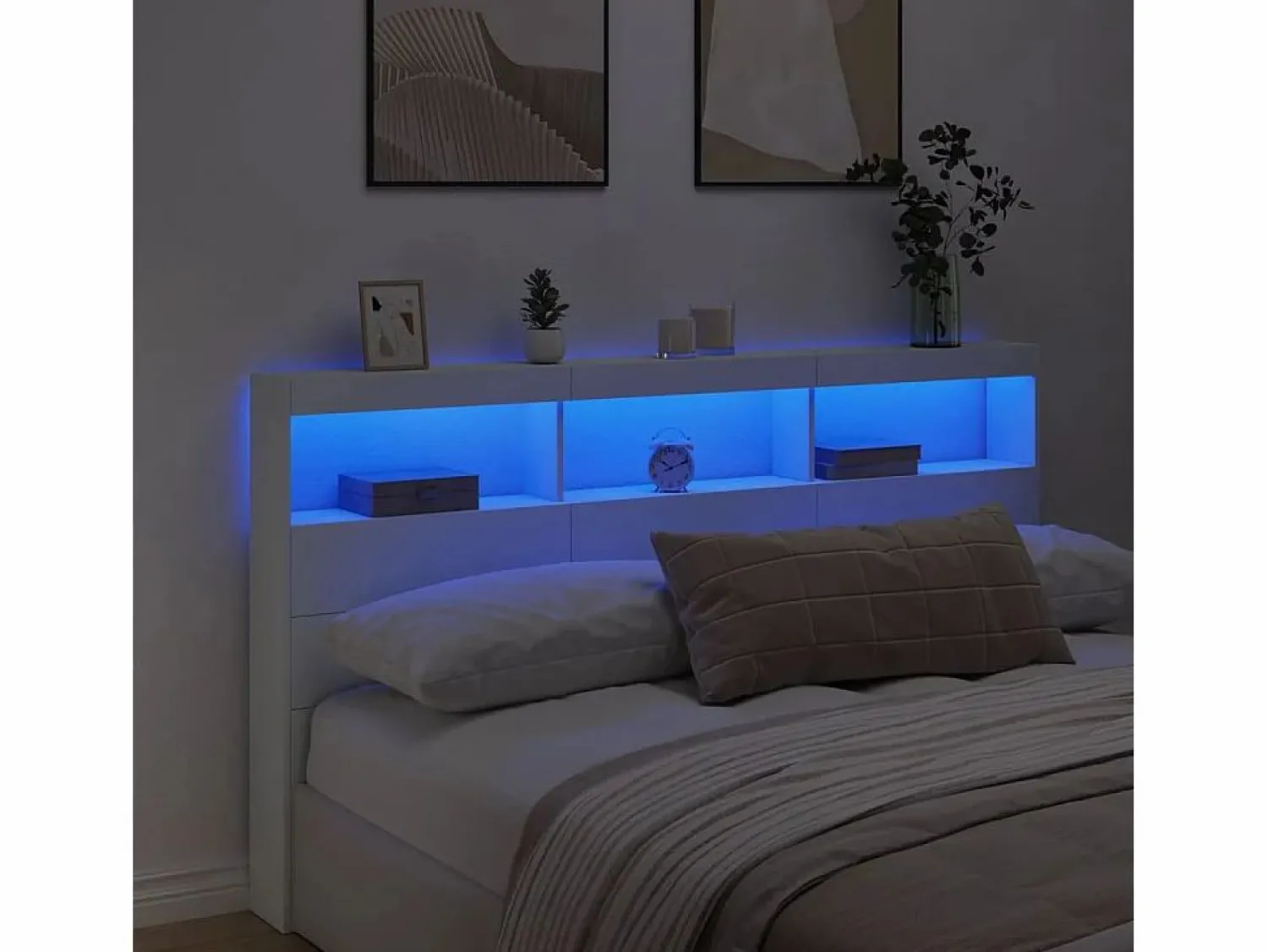 vidaxl Cabecero de cama con LED 180x17x102 cm