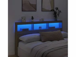 Clicnbuy Cabecero de cama con LED roble Sonoma 180x17x102 cm