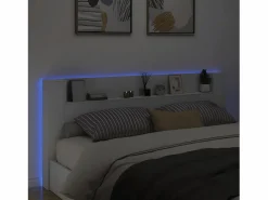 Outlet Cabecero de cama con LED 220x16,5x103,5 cm Cabecero Y Puente De Cama