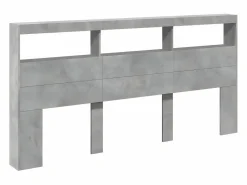 Clicnbuy Cabecero de cama con luz LED hormigón 200x17x102 cm