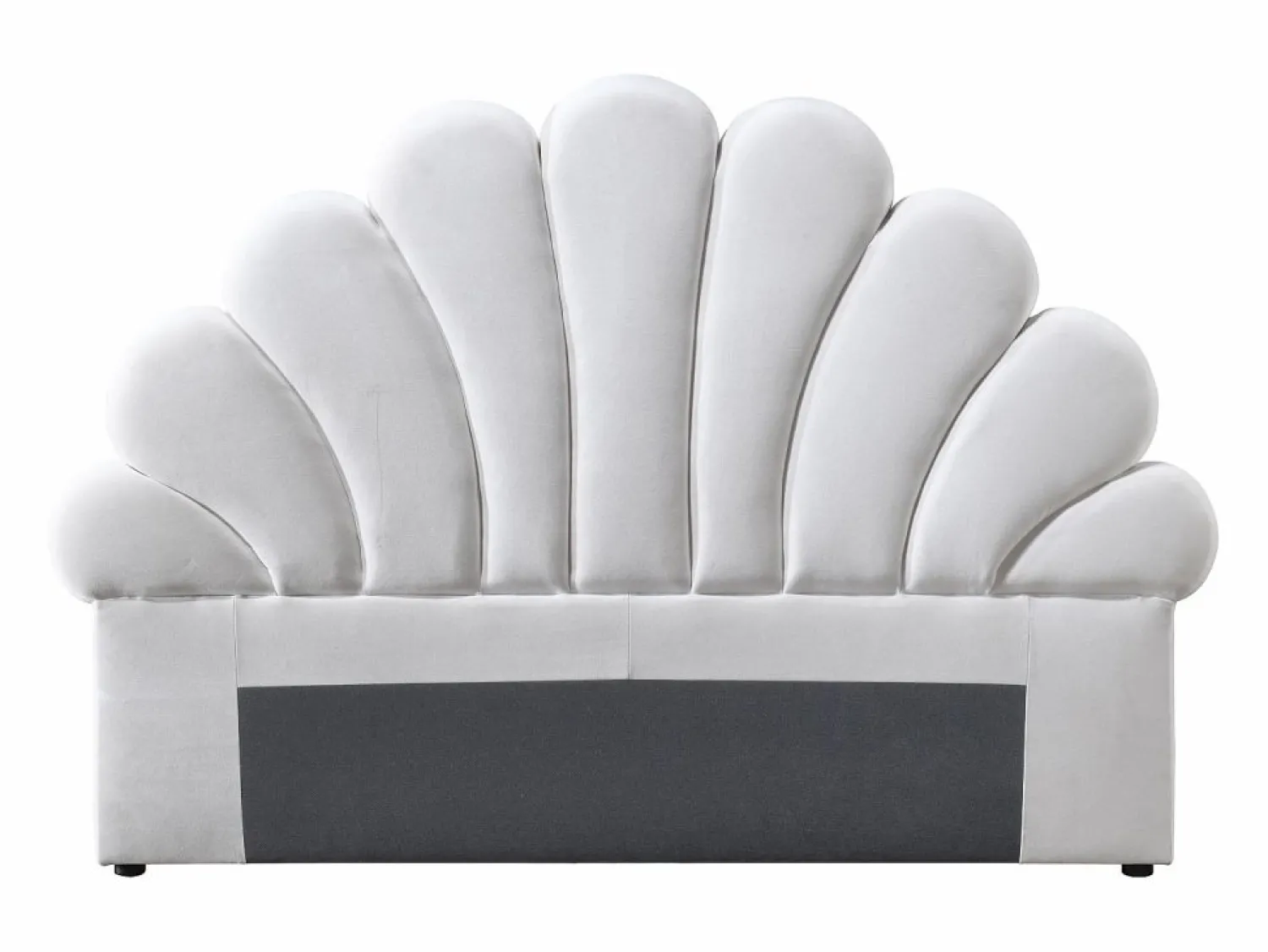 Vente-unique Cabecero de cama concha 160 cm de terciopelo - MOANA