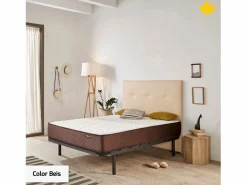 Clearance Cabecero de Cama Tapizado 135 cm | | Tela de Polipiel Liso | Directo al suelo sin agujeros | Descansin Beige