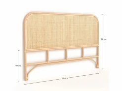 Discount Rendez-Vous Déco Cabecero de 140cm en ratán natural - Grace Marru00f3n