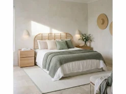 Sale Cabecero doble de Fibra natural Natural 60 x 160- Siloa Marru00f3n