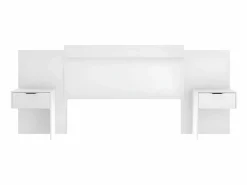 Outlet Cabecero extensible con mesas de noche y 2 cajones 140/160 cm Blanc. PARATI Cabecero Y Puente De Cama