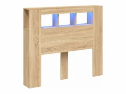 Hot vidaxl Cabecero LED madera ingeniería roble Sonoma 120x18,5x103,5 cm Color natural claro