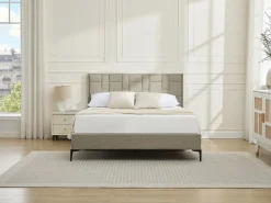 New Cabecero moderno de 180 cm en terciopelo - HERMINE Cabecero Y Puente De Cama