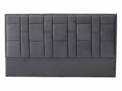 Sale Vente-unique Cabecero moderno Hermine de 140 cm en terciopelo oscuro Gris