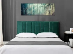 New Vente-unique Cabecero moderno Hermine de 160 cm en terciopelo Verde pino
