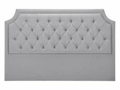 Outlet Cabecero tapizado 200 cm en tela gris - JOHENE Cabecero Y Puente De Cama