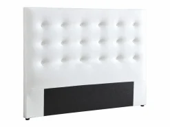 Online Vente-unique Cabecero tapizado 140 cm en ecopiel blanca - FRANCESCO Blanco