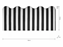 Online Cabecero tapizado forma ondulada franjas blancas y negras 160x73,5cm Cabecero Y Puente De Cama