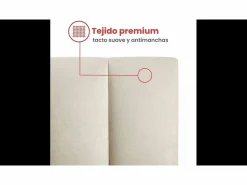 Best Morfeo Descanso Cabecero tapizado nórdico líneas verticales tela antimanchas para cama 200 cm - 210x125 cm Beige