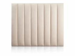 Best Morfeo Descanso Cabecero tapizado nórdico líneas verticales tela antimanchas para cama 200 cm - 210x125 cm Beige