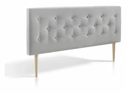 Outlet VS Venta-stock Cabecero tapizado Oslo 140x100 cm, capitone en Tela , 8 cm de profundidad Gris