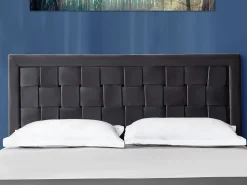 Best Cabecero tejido 160 cm Terciopelo oscuro. JENNA Cabecero Y Puente De Cama