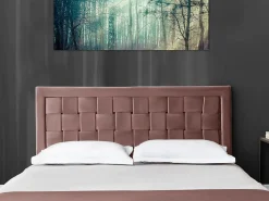 Discount Cabecero tejido de 160 cm, terciopelo viejo. JENNA Cabecero Y Puente De Cama