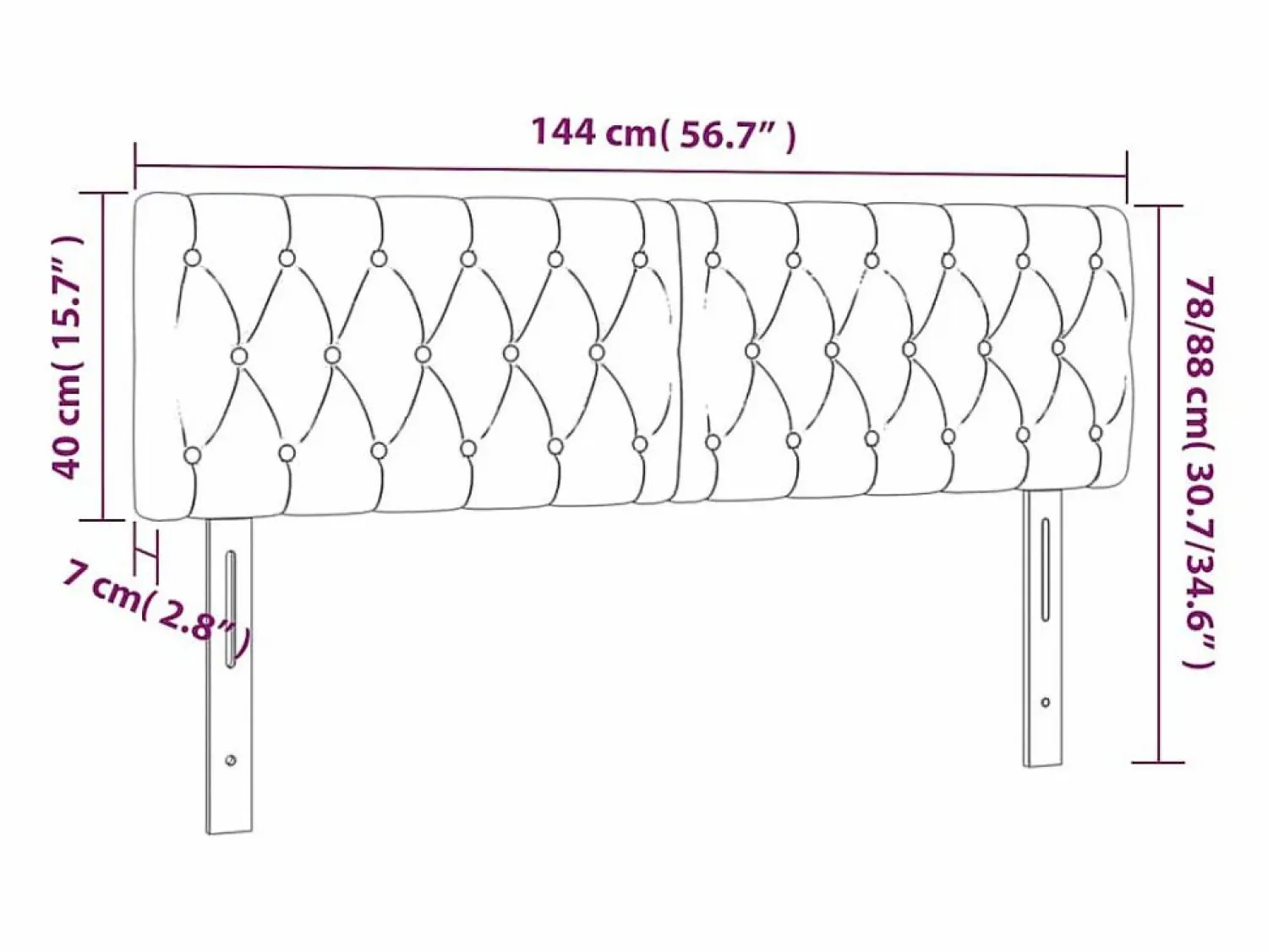 Cabeceros 2 unidades de terciopelo oscuro 72x7x78/88 cm Cabecero Y Puente De Cama