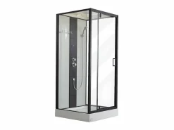 Shower & Design Cabina de ducha con hidromasaje, lluvia tropical y ducha de mano PRIMEA - 90 x 90 x 215 cm