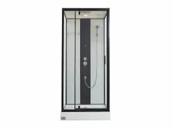 Shower & Design Cabina de ducha con hidromasaje, lluvia tropical y ducha de mano PRIMEA - 90 x 90 x 215 cm